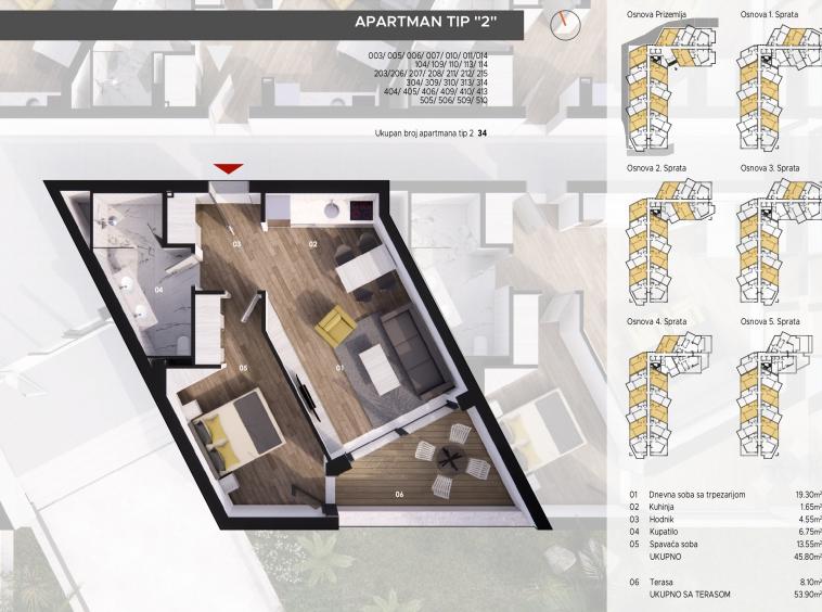 Apartments under construction in a new project in Becici